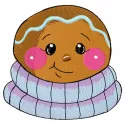 Preview of the Gingerbread man 5 embroidery design featuring a cheerful gingerbread figure for festive projects.