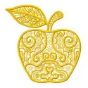 Apple 2 embroidery design showcasing a vibrant and detailed apple motif for creative stitching projects.