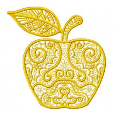 Apple 2 embroidery design showcasing a vibrant and detailed apple motif for creative stitching projects.