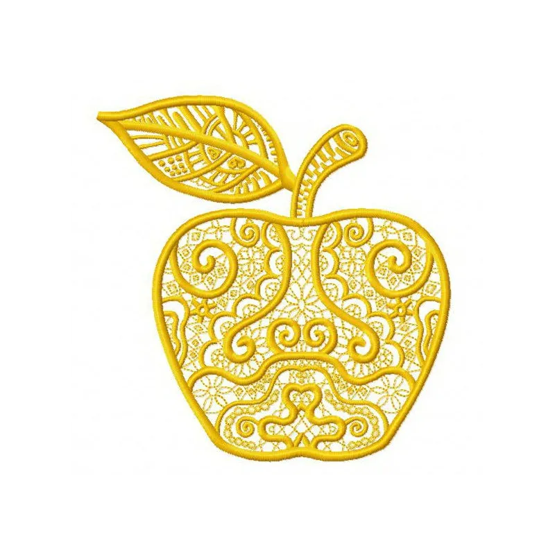 Apple 2 embroidery design showcasing a vibrant and detailed apple motif for creative stitching projects.