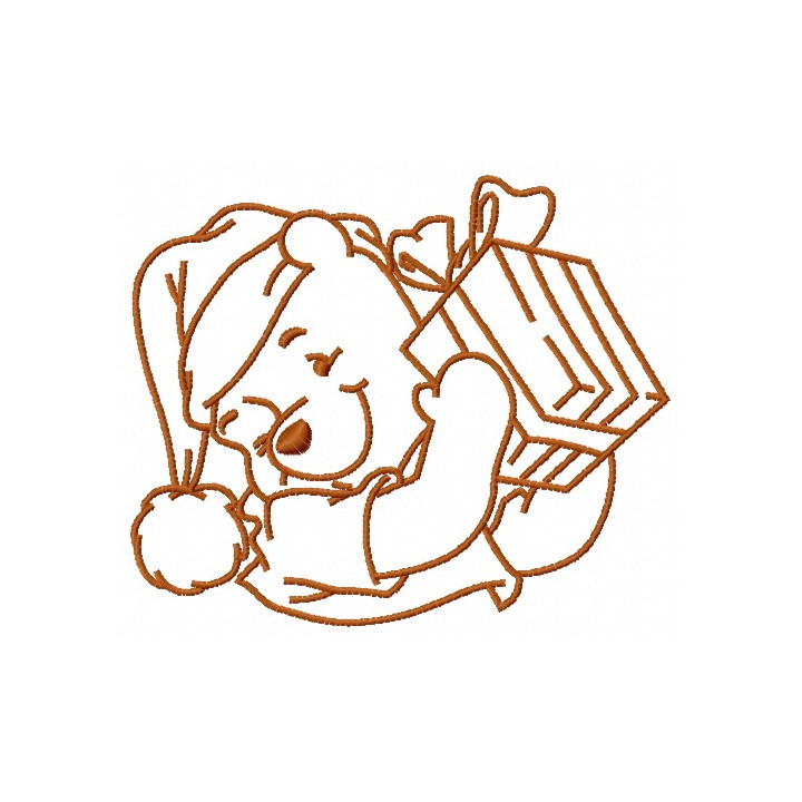 Winnie's present 3 embroidery design - Embroidery Design