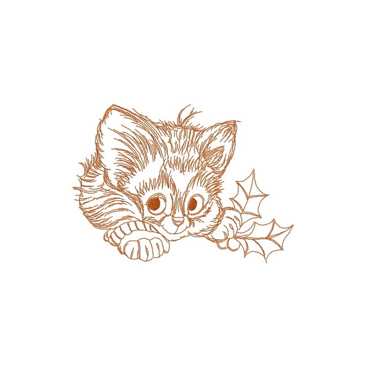 Adorable kitten 4 embroidery design - Embroidery Design