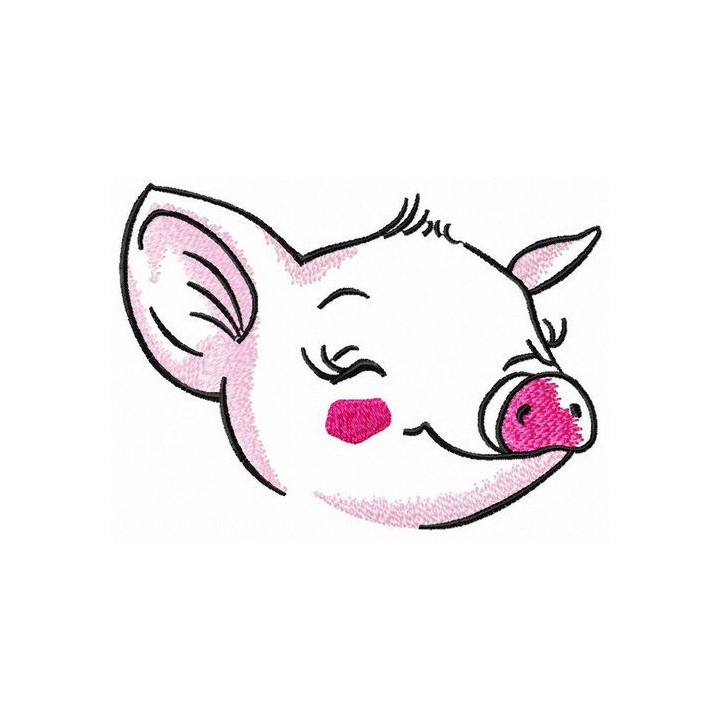 Happy piggy embroidery design - Embroidery Design