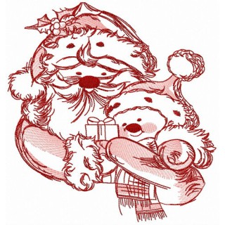 Santa and snowman 4 embroidery design - Embroidery Design