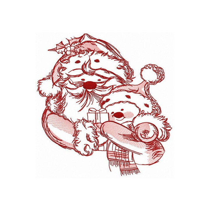 Santa and snowman 4 embroidery design - Embroidery Design