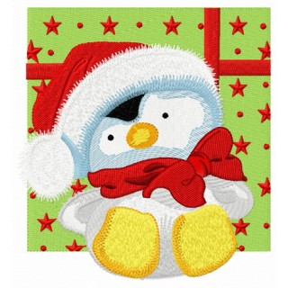 Penguin in Santa hat 2 embroidery design - Embroidery Design