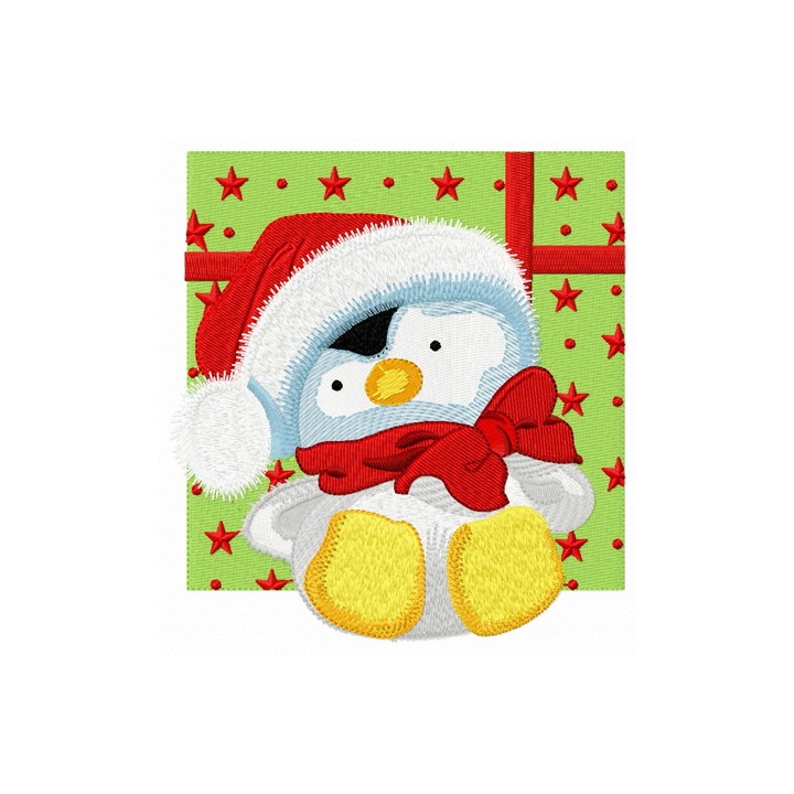 Penguin in Santa hat 2 embroidery design - Embroidery Design