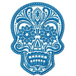 Painted scull embroidery design - Embroidery Design