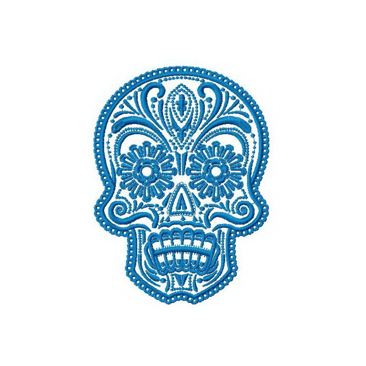 Painted scull embroidery design - Embroidery Design