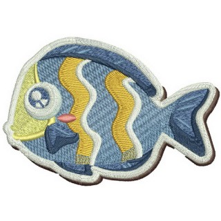 Striped fish 2 embroidery design - Embroidery Design