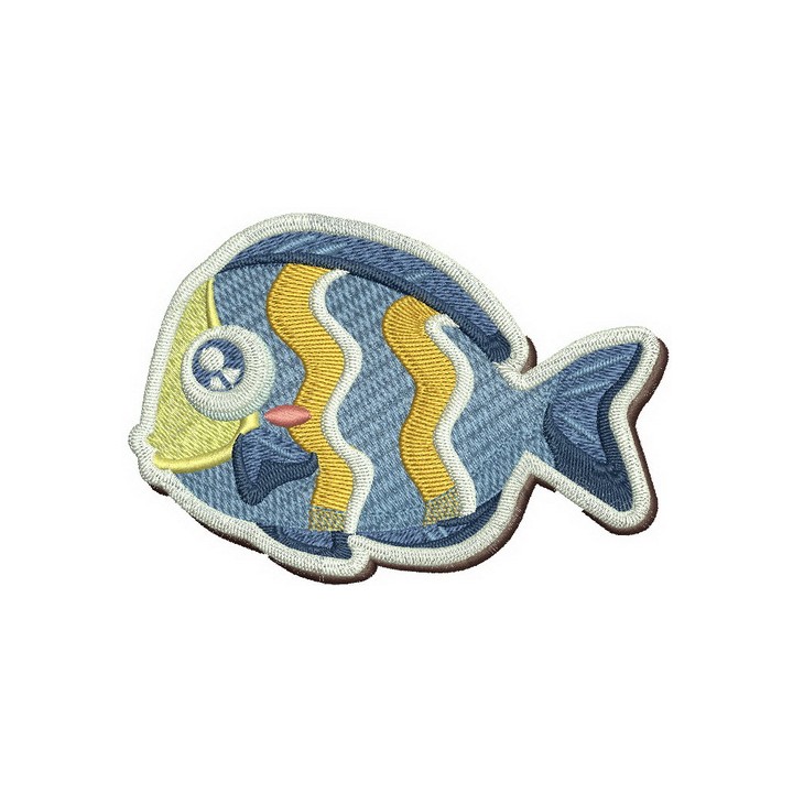 Striped fish 2 embroidery design - Embroidery Design