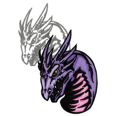 Preview of the Dragon's Shadow 2 embroidery design featuring a detailed dragon motif, perfect for various fabrics.