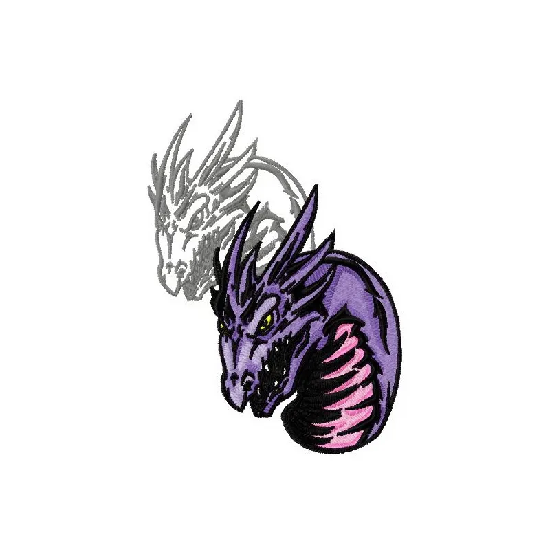 Preview of the Dragon's Shadow 2 embroidery design featuring a detailed dragon motif, perfect for various fabrics.