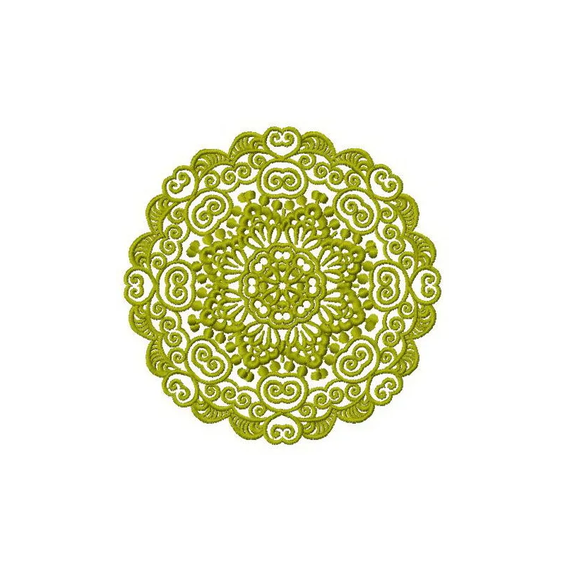 Lace doily 11 embroidery design featuring intricate snowflake patterns, ideal for home decor projects.