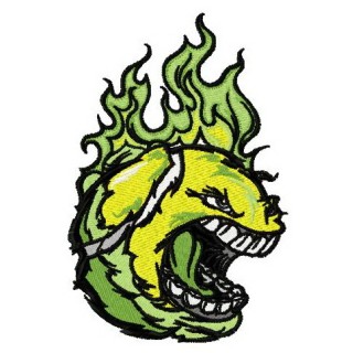 Angry tennis ball 1 embroidery design - Embroidery Design