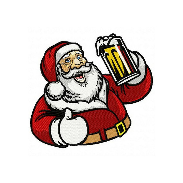 Santa with beer 2 embroidery design - Embroidery Design