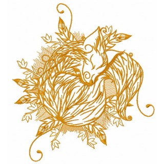 Sleeping fox 2 embroidery design - Embroidery Design