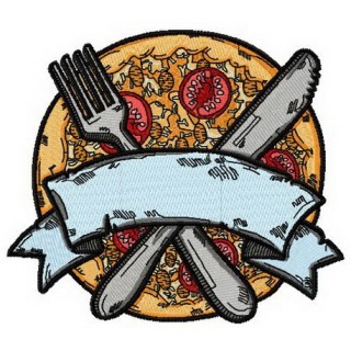 Yummy pizza embroidery design - Embroidery Design