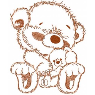 Teddy with teddy embroidery design - Embroidery Design