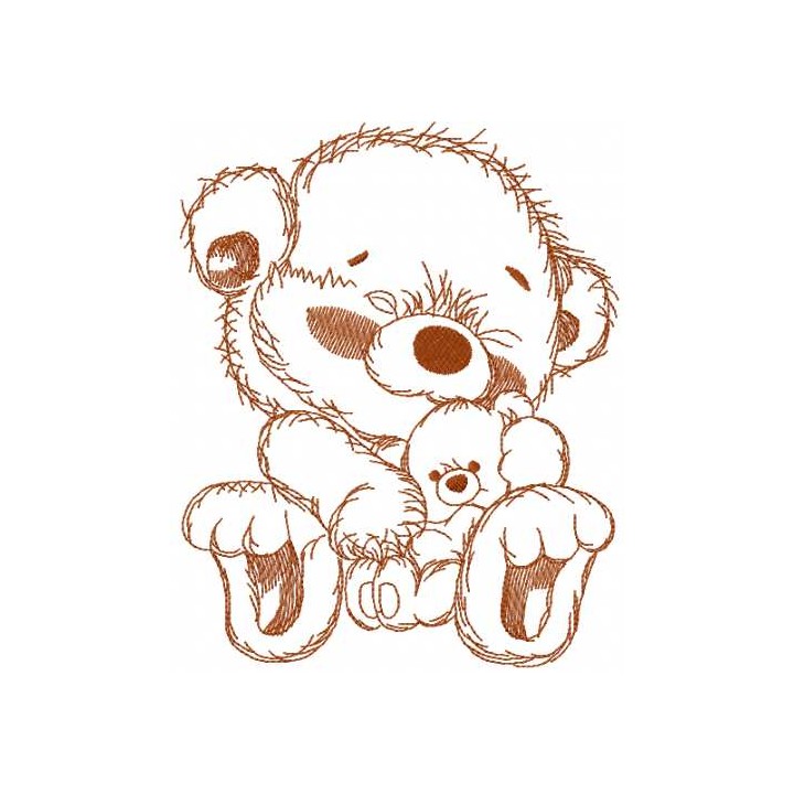 Teddy with teddy embroidery design - Embroidery Design