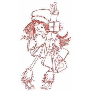 Christmas shopping 7 embroidery design - Embroidery Design