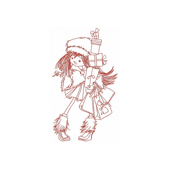 Christmas shopping 7 embroidery design - Embroidery Design