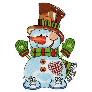 Snow gentleman embroidery design - Embroidery Design