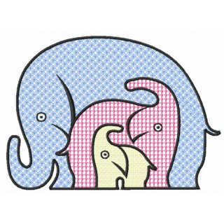 Elephants embroidery design - Embroidery Design