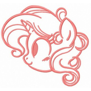 Unicorn with chic curls embroidery design - Embroidery Design