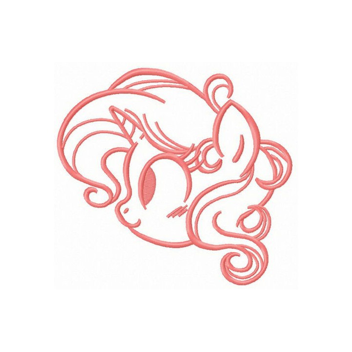 Unicorn with chic curls embroidery design - Embroidery Design