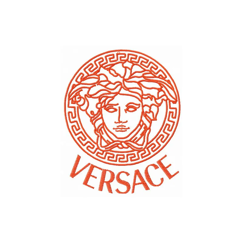 Versace logo 2 embroidery design preview showcasing intricate stitching patterns for apparel and accessories.