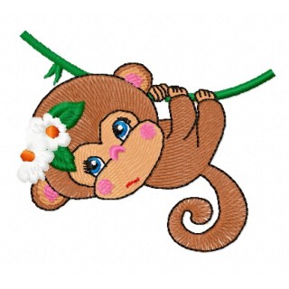 Funny monkey 3 embroidery design - Embroidery Design