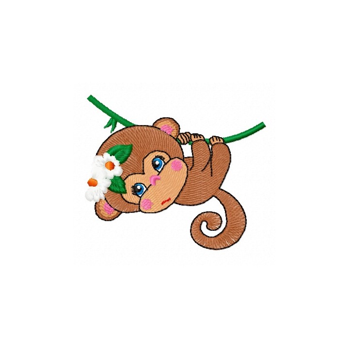 Funny monkey 3 embroidery design - Embroidery Design