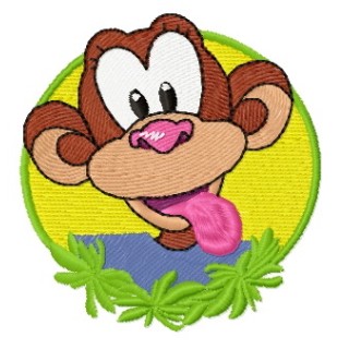 Funny monkey embroidery design - Embroidery Design