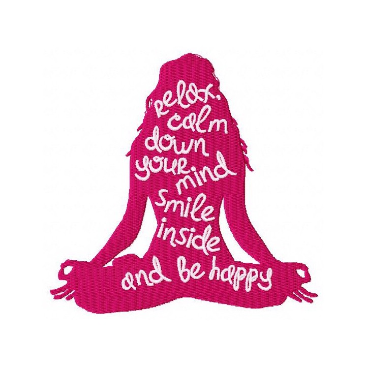 Relax, calm down your mind and be happy 2 embroidery design - Embroidery Design
