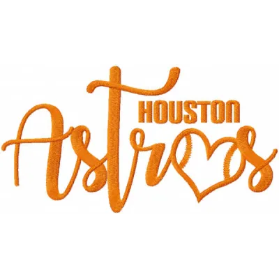 Loving Houston Astros embroidery design featuring vibrant team colors and logo, perfect for sports enthusiasts.