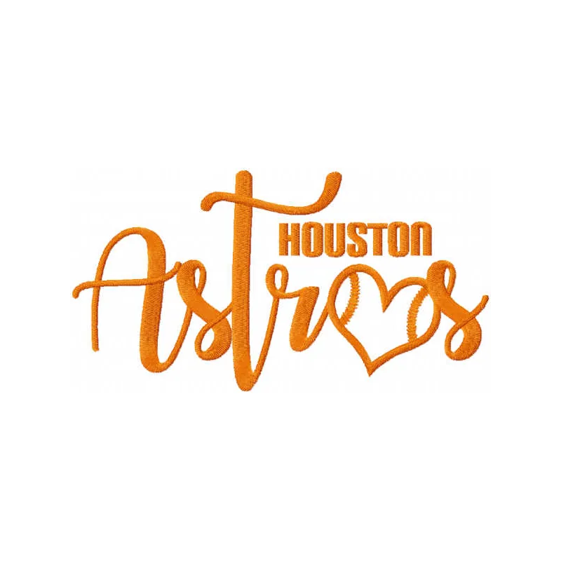 Loving Houston Astros embroidery design featuring vibrant team colors and logo, perfect for sports enthusiasts.
