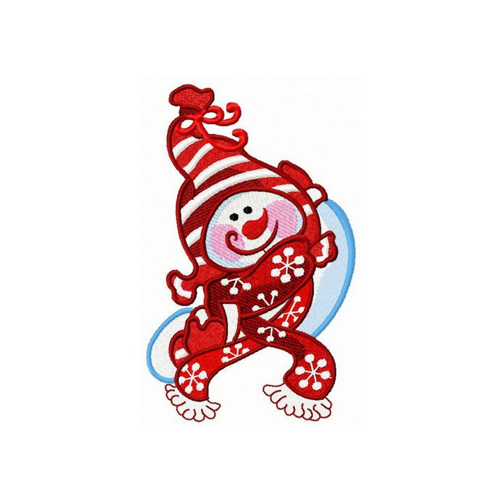 Happy snowman embroidery design - Embroidery Design