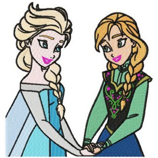 Anna and Elsa embroidery design - Embroidery Design