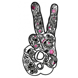 Victory symbol 2 embroidery design - Embroidery Design