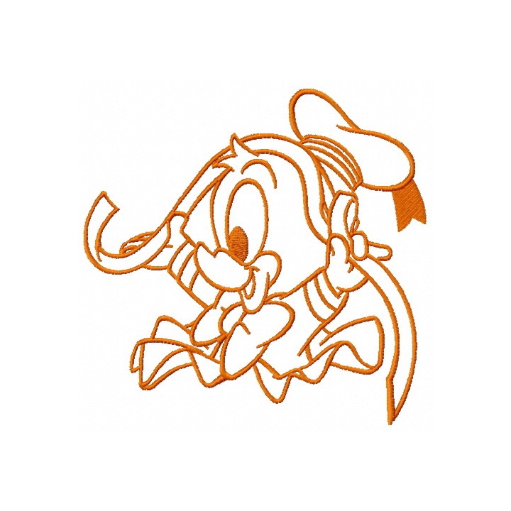 Donald with ribbon 3 embroidery design - Embroidery Design
