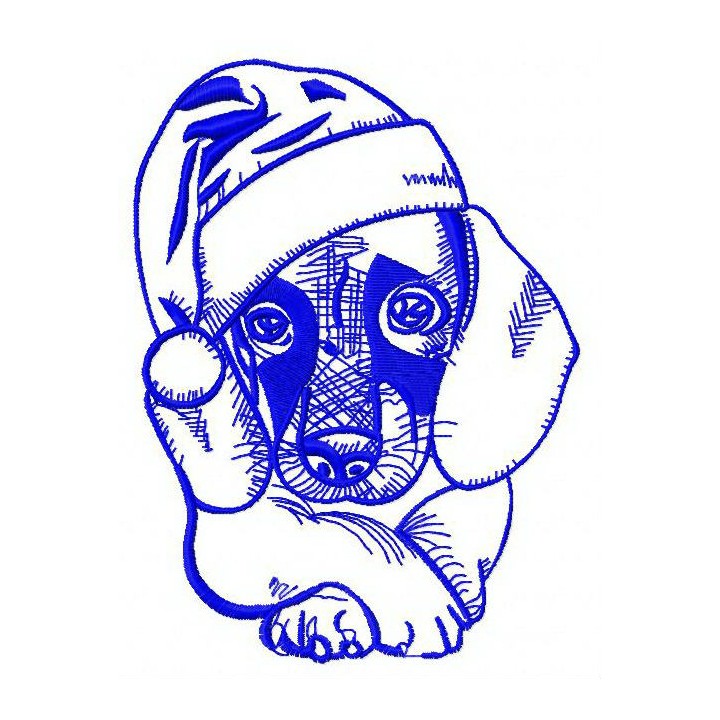 Christmas dachshund 6 embroidery design - Embroidery Design