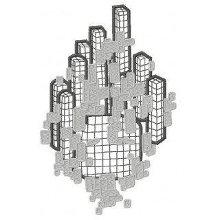 Flying blocks 2 embroidery design - Embroidery Design