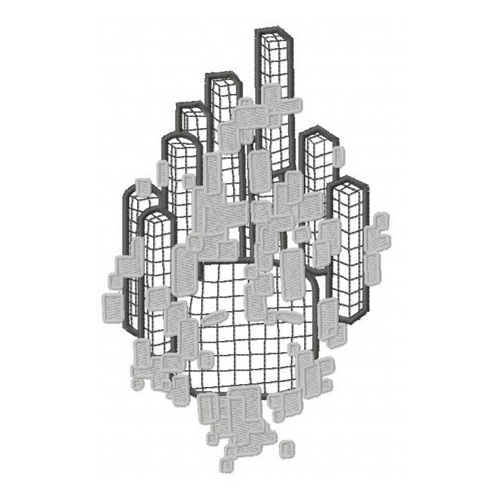 Flying blocks 2 embroidery design - Embroidery Design