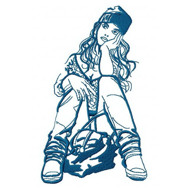 Upset teenager 2 embroidery design - Embroidery Design