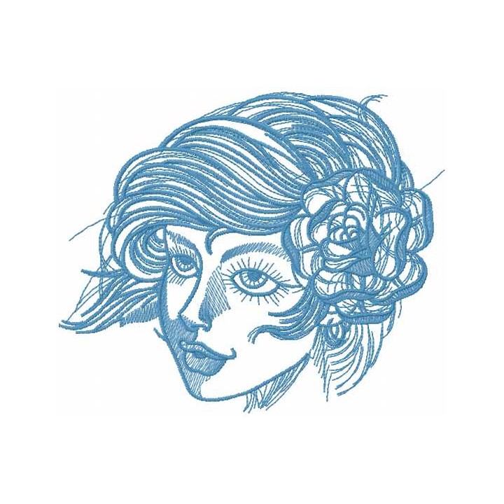 Blue wind in your hair embroidery design - Embroidery Design