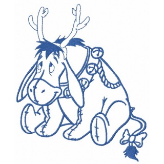 Eeyore with deer horns 2 embroidery design - Embroidery Design