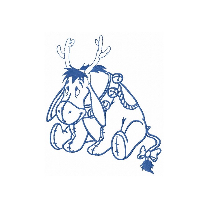 Eeyore with deer horns 2 embroidery design - Embroidery Design