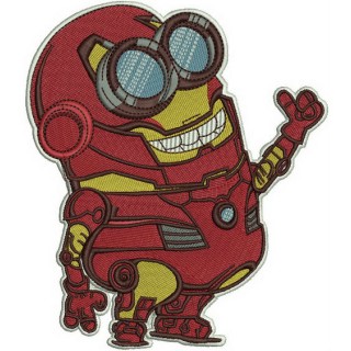Minion in Iron Man costume embroidery design - Embroidery Design