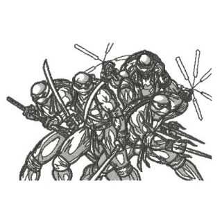 Teenage Mutant Ninja Turtles sketch embroidery design - Embroidery Design